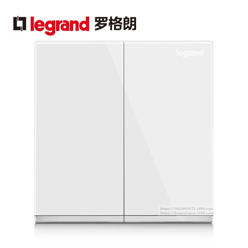 Legrand/罗格朗 逸景 16A二位单控带银条带LED开关K8/32/1/2CN