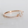 Ring, golden zirconium, jewelry, accessory, wish, European style, pink gold, graduation party