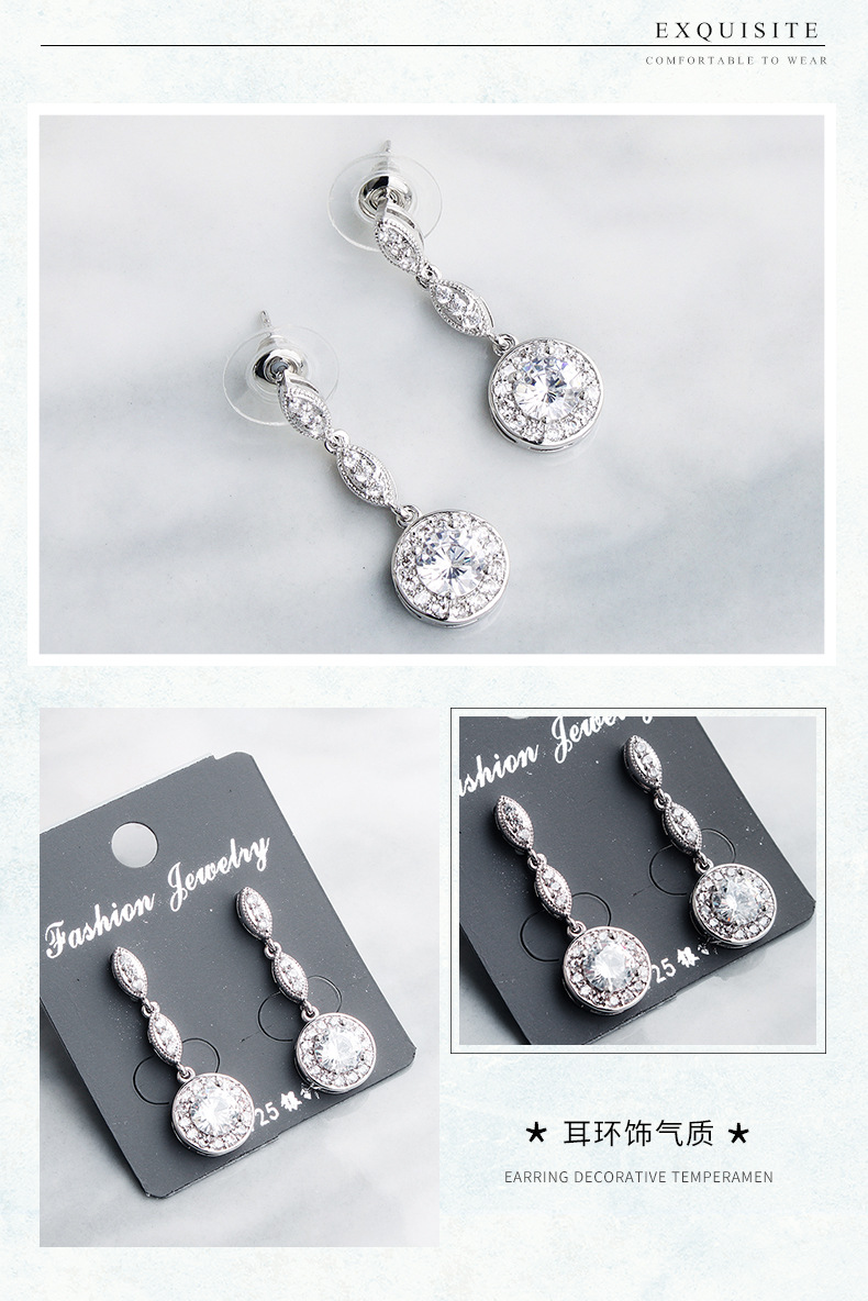 Korean Fashion Zircon Simple New Diamond Earrings For Women Wholesale display picture 4