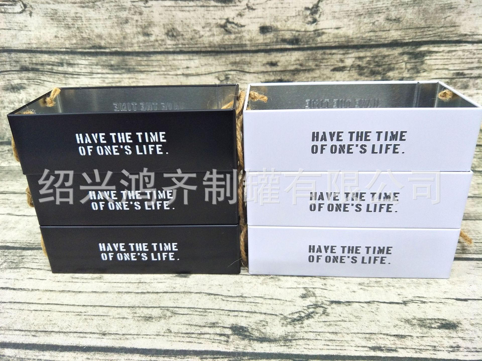 【工厂直销】黑白方盆 马口铁盆 种花种草专用盆 精美铁盒