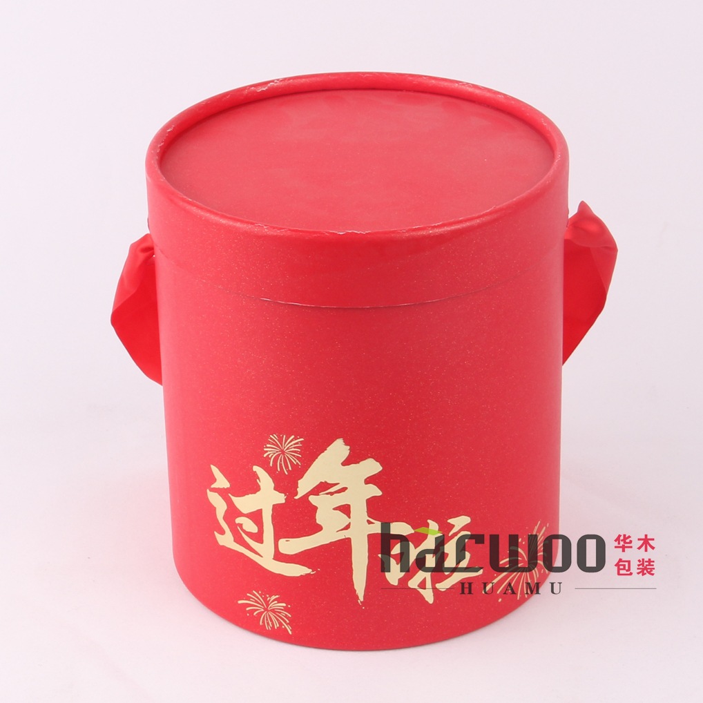 厂家定制新年大礼包食品包装盒圣诞圆筒圆形纸盒粽子礼盒批发
