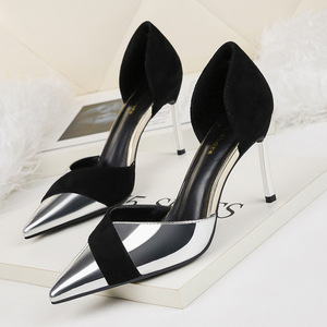 Sexy pointed shallow high-heeled shoes nightclub slim-heeled shoes