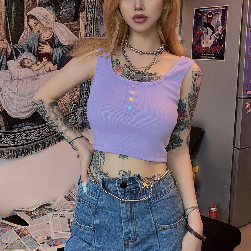 U-neck cropped vest