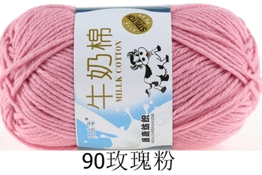Пряжа Milk Cotton — моток 5-слойная средней крупности, 50 г, доступно 91 цвета