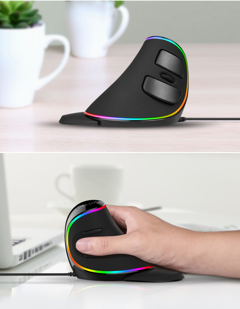 souris ordinateur sans fil ergonomique verticale rgb