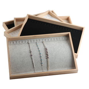 New bamboo jewelry plate necklace plate bracelet display tray storage box jewelry rack jewelry display props