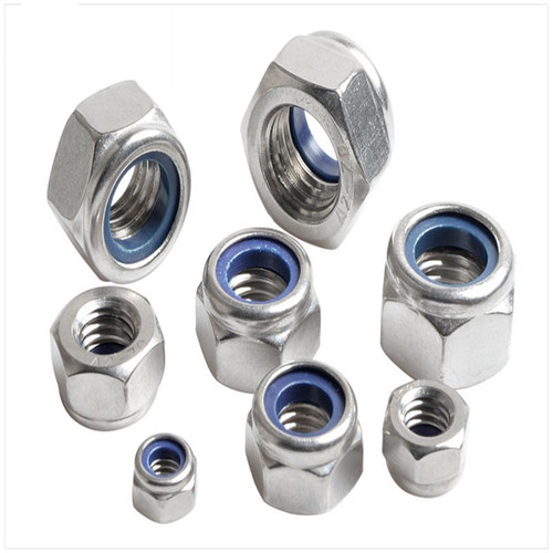 304 stainless steel self-locking nut nylon rubber ring nut locking hexagonal nut anti-loosening nut M3-M14