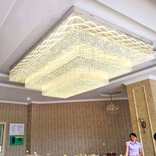 工程非标水晶灯会所KTV大型酒店大堂别墅售楼部方形吸顶灯具