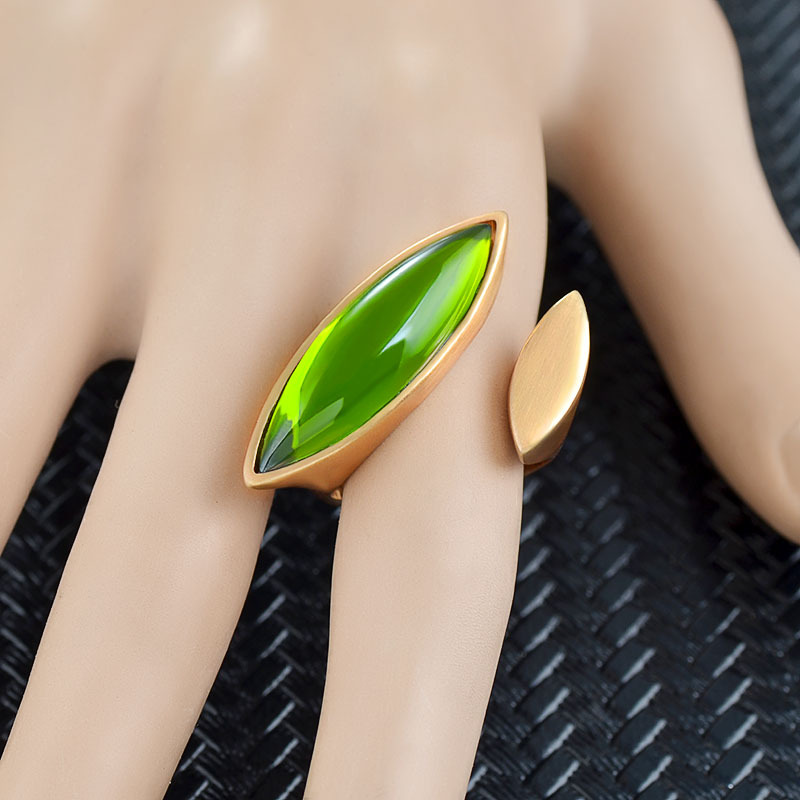 Juwelenring Damen Kupfer vergoldet gebürstet offener Ring verstellbarer Ring_voghion.com