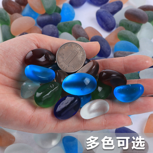 [Landscaping stones] Aquarium landscaping blue cashew glass beads fluorescent stone sapphire crystal stone