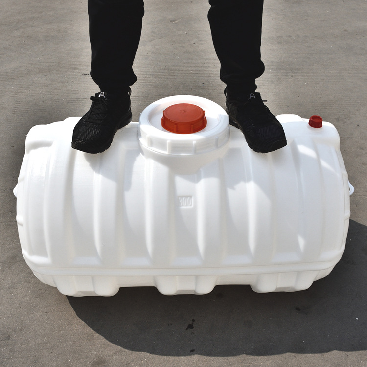 300L卧式圆形塑料水桶|加厚家用方形罐水箱储水桶|卧式塑料水桶
