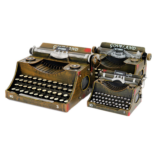 Vintage antique typewriter wrought iron model Photo Road bar store retro soft decoration ornaments