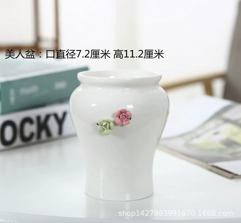 Ceramic creative white flowerpot, 2019