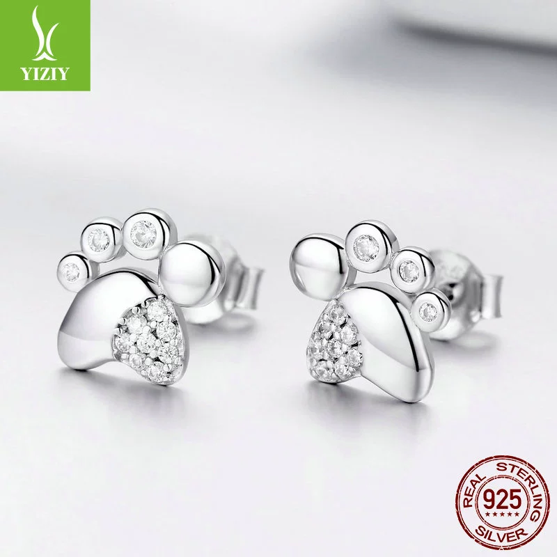 Print hands and feet, творческие милые сережки, новая коллекция, образец серебра 925