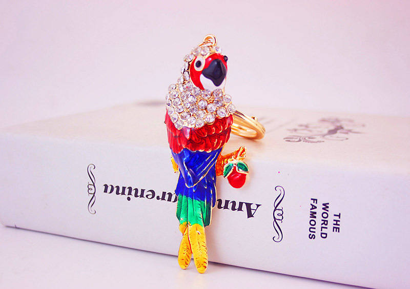 50g Weight Alloy, Metal Material Unisex Gender  Alloy Colorful Parrot Keychain Animal Bird Keychain 2