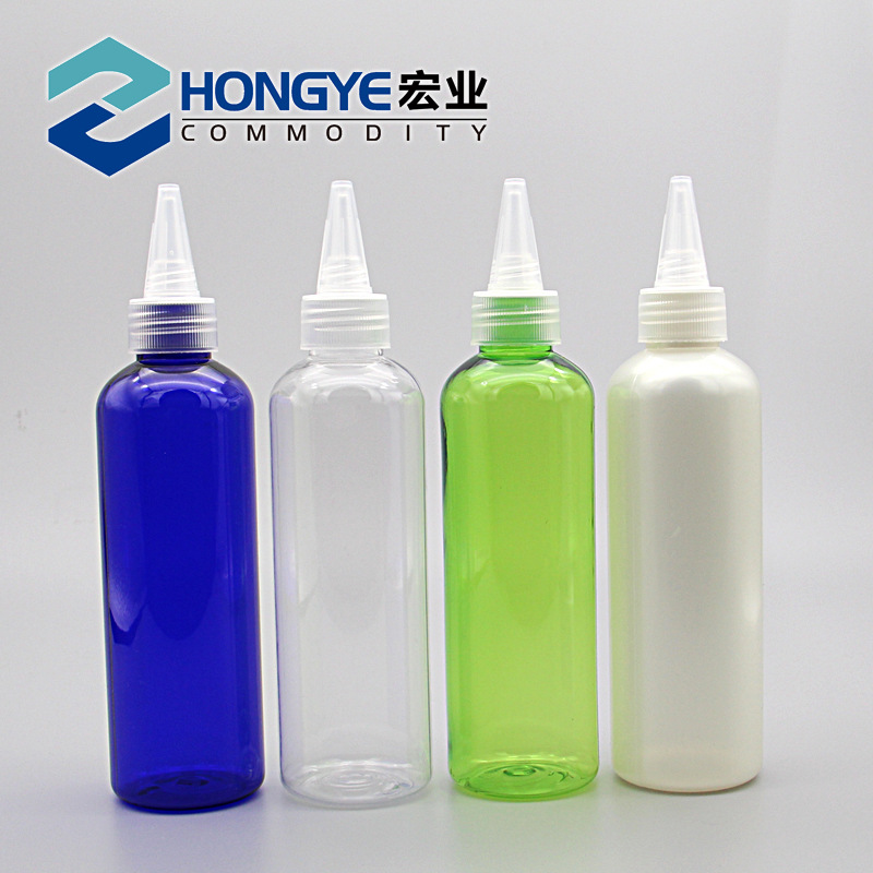 直销 多色24口径200ml pet材质塑料尖嘴瓶