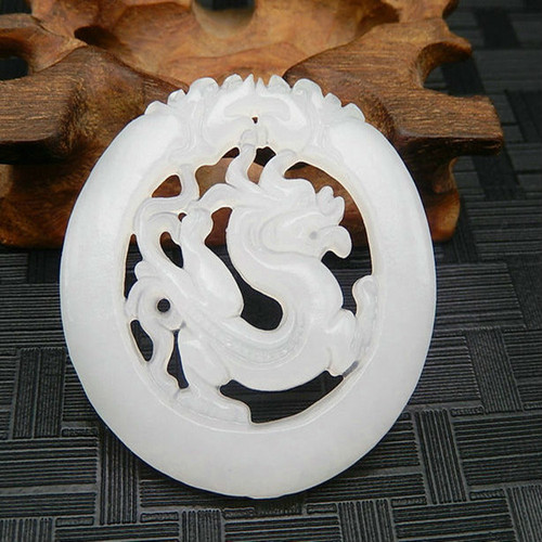 Jade Afghan Jade White Jade Single-sided Hollow Pendant Men’s and Women’s Antique Jade Pendant Hanfu Accessories
