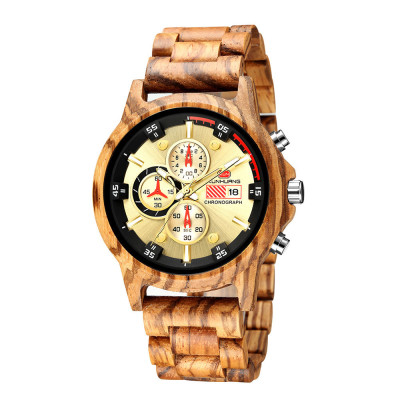 KUNHUANG Emperor kunhuang 1010 man watch wood Multifunctional calendar quartz motion watch woodiness watch