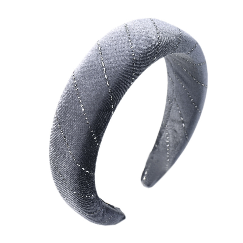 Models Sponge Headband Autumn And Winter Models Solid Color Velvet Head Buckle Wholesale display picture 2