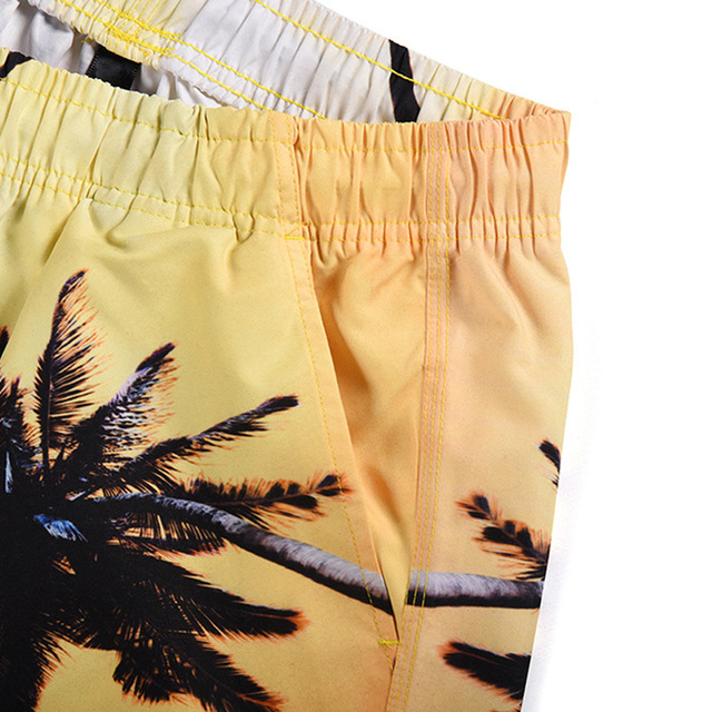 Peach-skin velvet shorts Summer New Seaside Coconut Forest Printed 