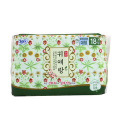 Korean imported Guiai Nang sanitary napkins, pads, and menstrual pads with red ginseng for daily and night use, extended length