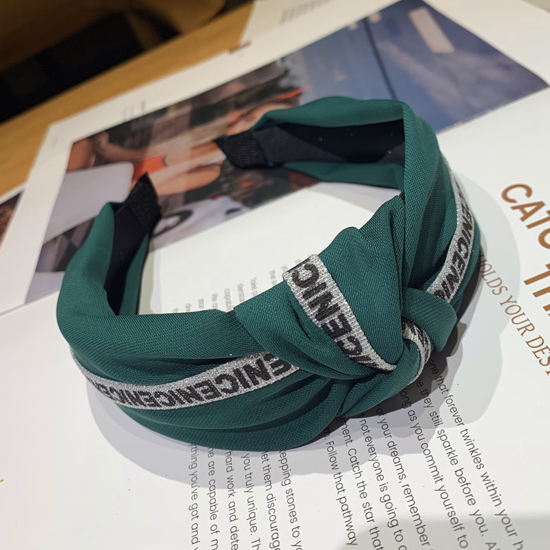 Neues koreanisches breites Rand-Knoten-Clip-Stirnband mit einfarbigem Buchstaben, süßer und niedlicher Haarschmuck für Erwachsene_voghion.com