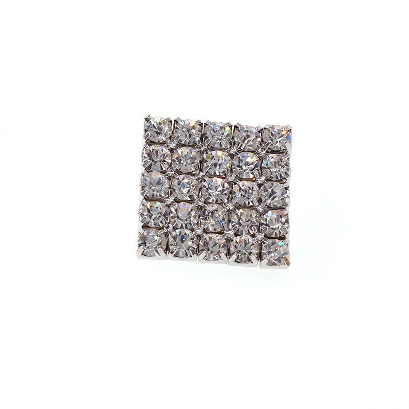 European And American Style Square Full Diamond Brooch display picture 5