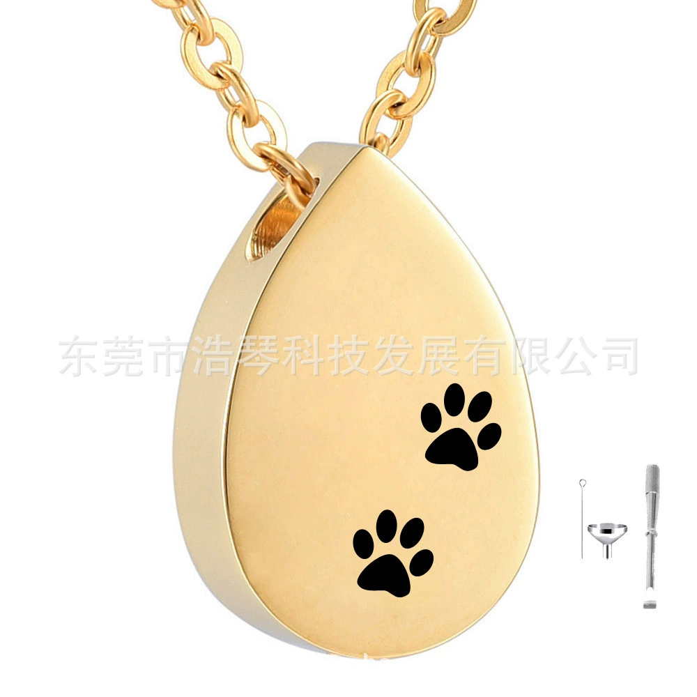 Титана стали капли воды образный коготь печать пепельное шкатулка кулон из нержавеющей стали ПЭТ пепельное ожерелье кремации ювелирные изделия флакон духов