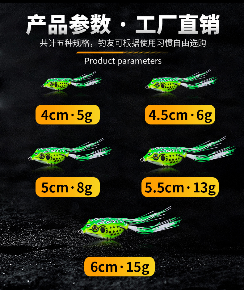 Floating Frogs Lures Soft Plastic Frog Baits Fresh Water Bass Swimbait Tackle Gear