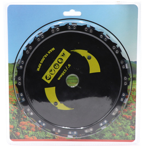 Factory direct sales chain disc mowing head 20-tooth cutterhead 9-inch chain sawtooth blade mowing head lawn mower accessories