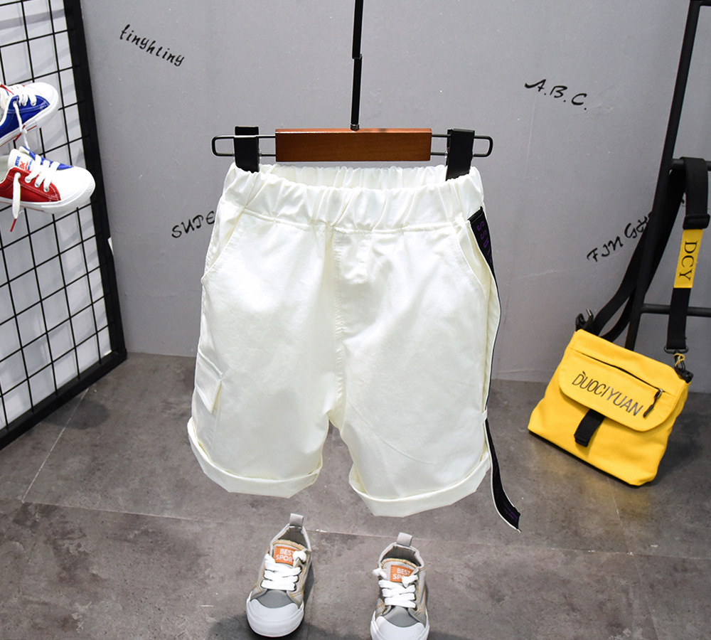 Children's clothing summer 2019 new boys' personalized satchel short sleeve 1275 with shorts 1280 manufacturer wholesale