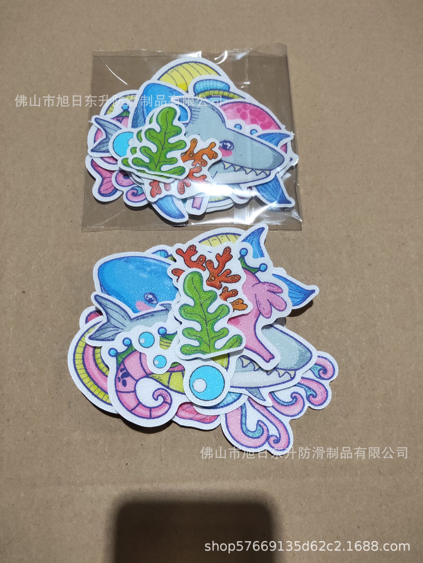 粉红色鱼橡胶PEVA防滑贴