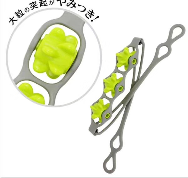 新款手动滚轮按摩器背部肩腰背拉背器硅胶按摩器厂家直销|ms