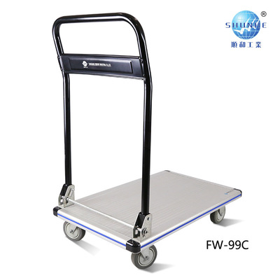 顺和铝合金平板车折叠小拉车仓库拉货车静音载重手推车拖车搬运