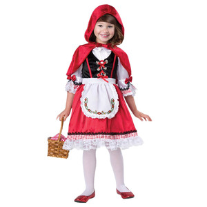 2204 Halloween children’s little red hat role play uniform fairy tale castle queen performing Costume