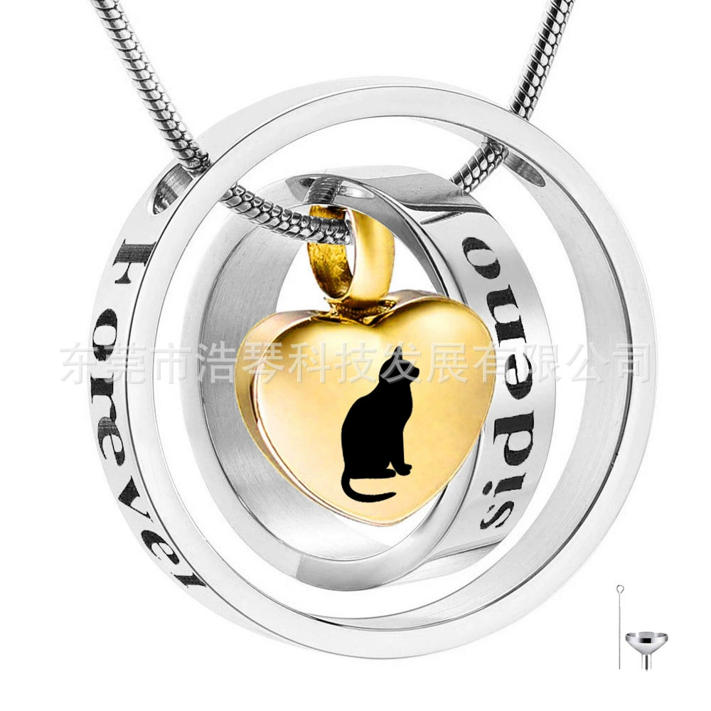 Европейский и американский ожерелье ювелирные изделия мода флакон духов золото в форме сердца кольцо воротник cinerary шкатулка кулон Pet cinerary ожерелье