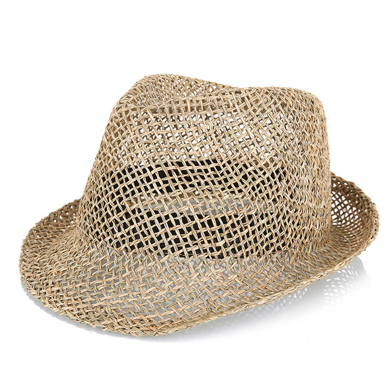 Sombrero de paja verano hueco sol sombrero moda hecho a mano hierba al aire libre que forma el sombrero octogonal sombrero al por mayor
