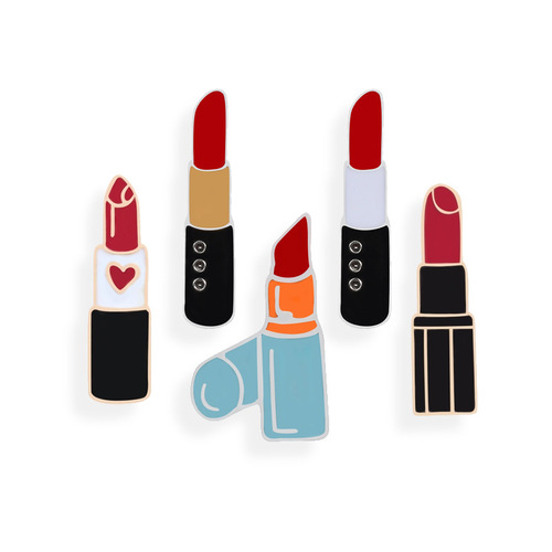 Creative fashion brooch female cartoon lipstick corsage student cute coat bag pin mini abstract small badge