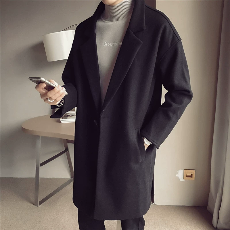 Деми-сезонное длинное trench coat, цветное шерстяное пальто, 2019 год, оверсайз, корейский стиль, плюс размер