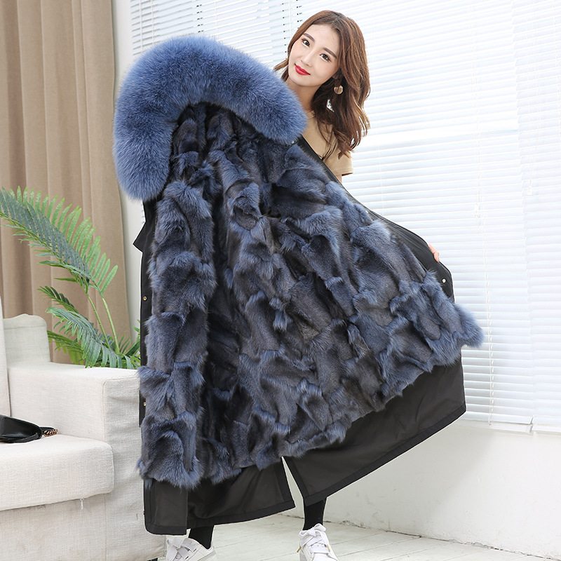 派克服女 19年新款皮草外套女 狐狸毛 可拆卸内胆 皮草派克服|ru