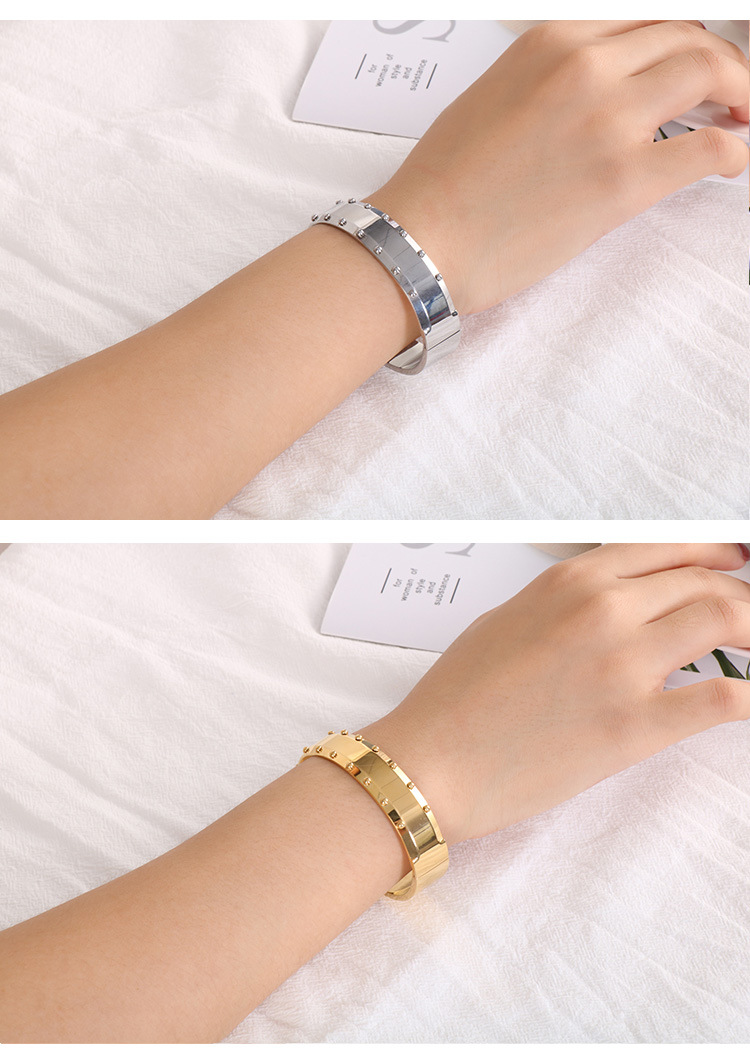 Women'S Gender Fashion Style Fashion Geometric Titanium Steel Stainless Steel Bracelets In Bulk