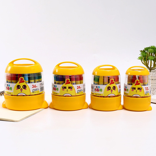 Factory direct sales styling barrel oil pastels 12 colors 24 colors 36 colors children's painting set washable crayons wholesale