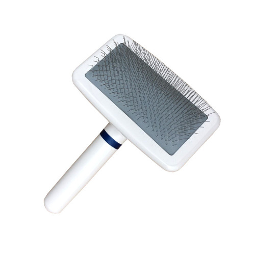 Jinwei stainless steel flat needle white handle comb cat and dog cleaning supplies pet comb with air bag VIP cat and dog comb