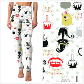 8401 跨境狂欢节搞怪印花打底裤 节日派对九分裤批发 leggings