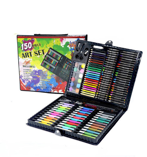 150-Piece Stationery Set: Watercolor Pen Set, Painting Set, Crayons & Colored Pencils – Kids' Art Supplies