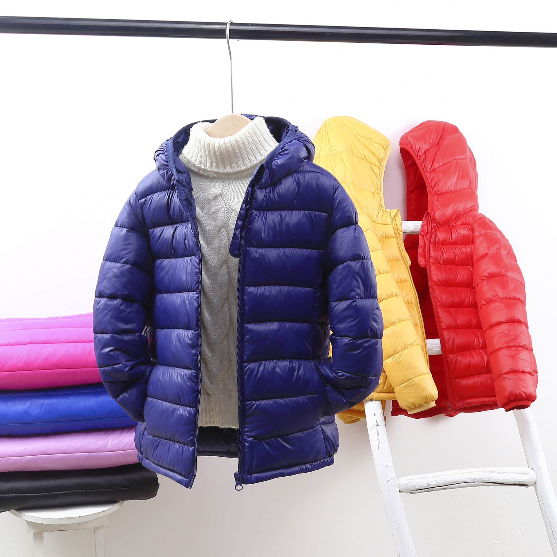 Yixin Yutong Children's Down Cotton Coat Lightweight Medium to Large Children's Down Cotton Coat Autumn and Winter Cotton Coat