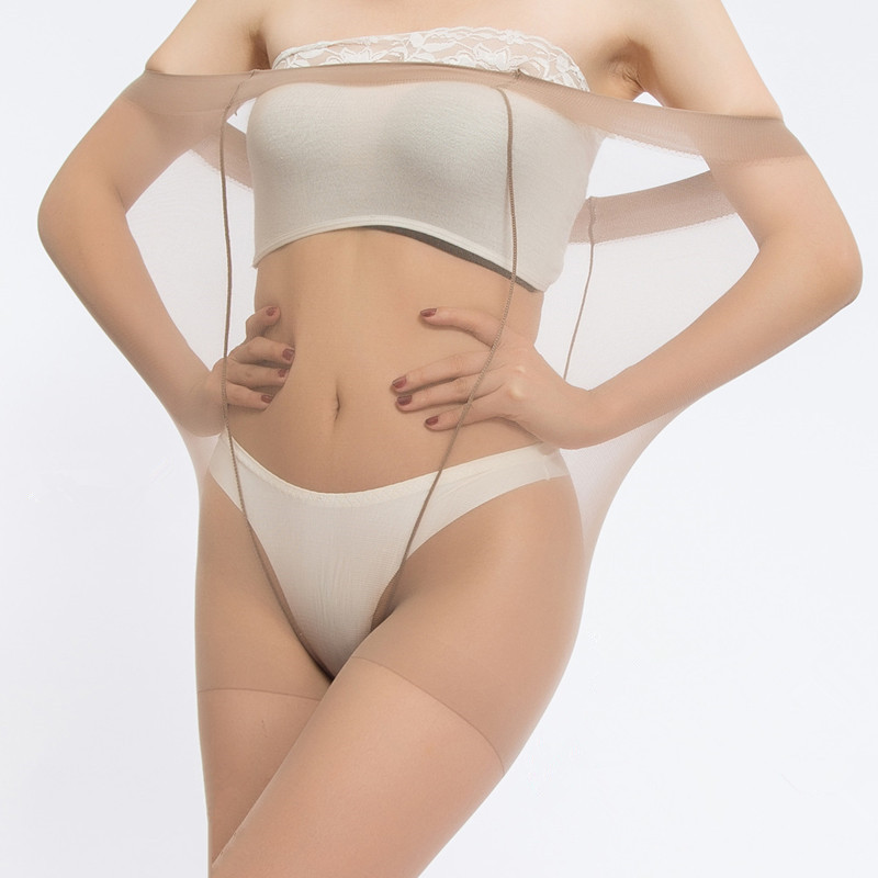 Más tamaño ultra delgado medias Chubby Girl extra grande doble entrepierna verano sexy pantimedias mujer carne color alargado grasa