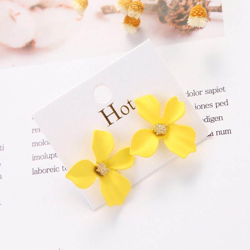 5g Weight Stainless Steel Ear Needle Material Ear Studs Classification 1 Pair Sweet Flower Stoving Varnish Alloy Ear Studs
