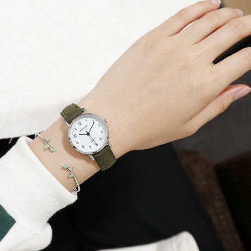 Women's Ins Style Strap Watch, Korean Version Fashion Trendy Simple Quartz Watch for Ladies