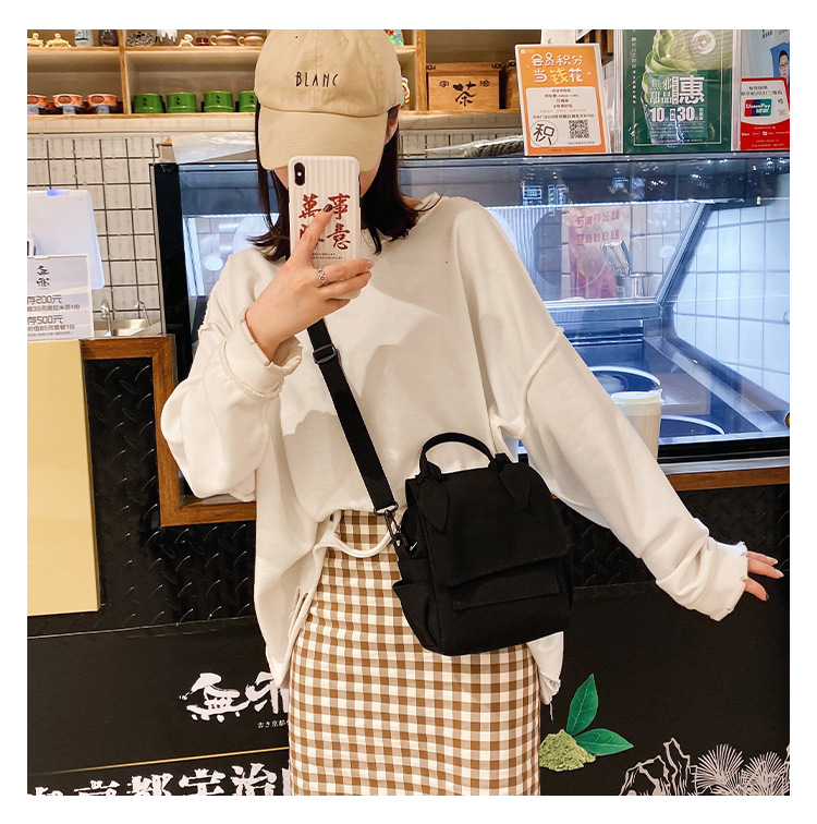 Korean New Fashion Simple And Versatile Solid Color Girl Canvas Shoulder Bag Student Bag display picture 40